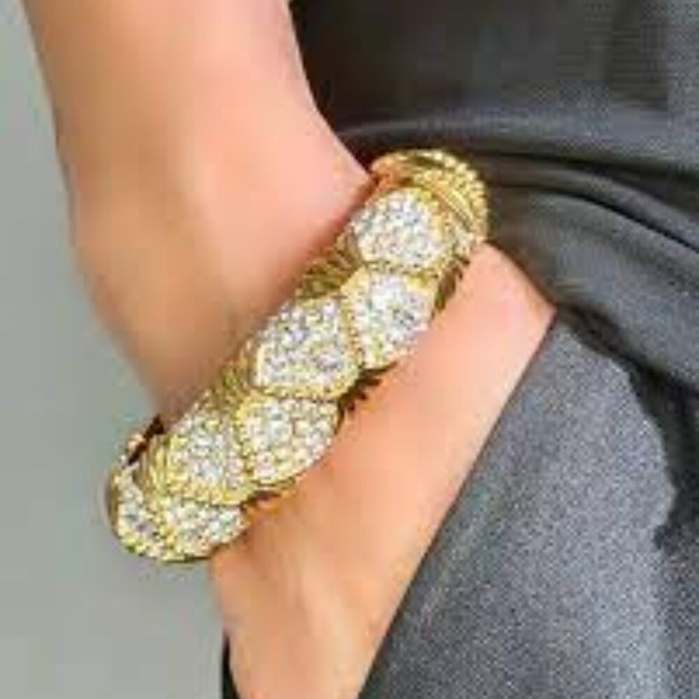 Crystal Pave Hinged Bracelet